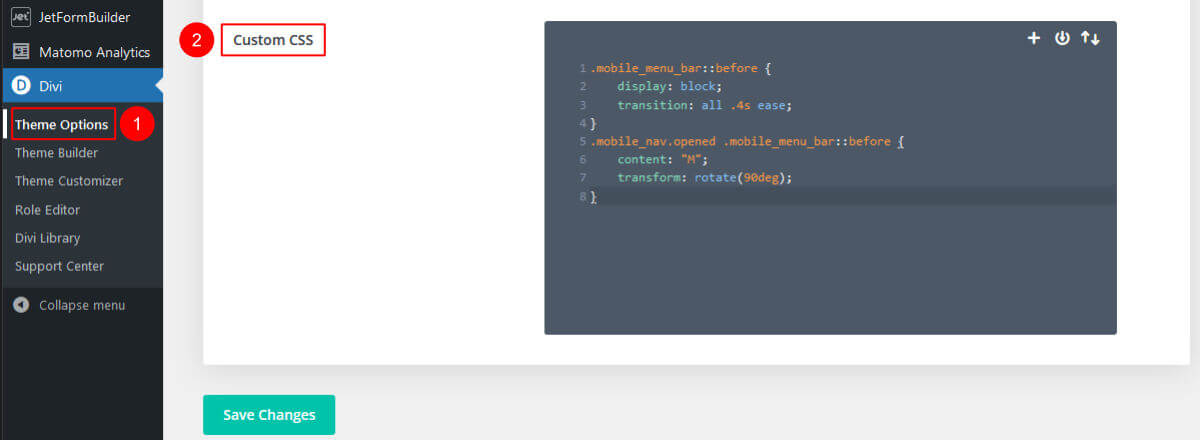 Eigenen CSS Code im DIVI Theme einfügen