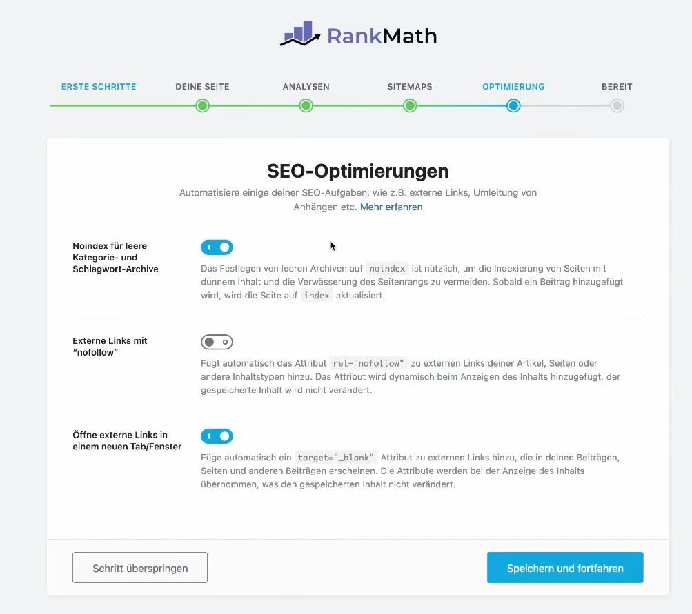 SEO Optimierung in Rank Math