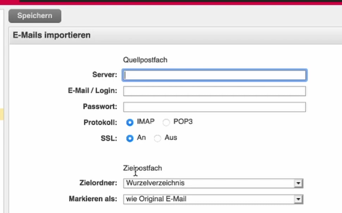 All-Inkl E-Mail Importtool übersicht